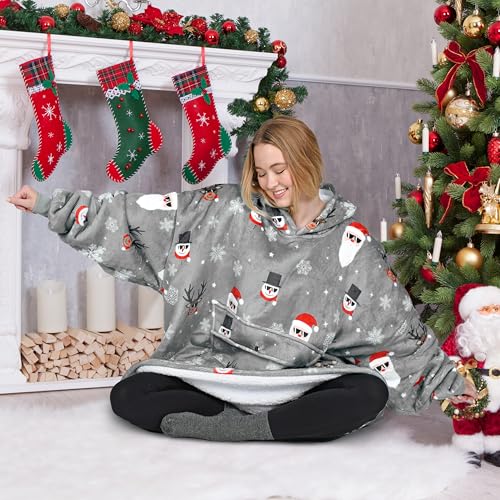 Image of Catalonia Oversized Hoodie Blanket Sweatshirt, Comfortable Sherpa Giant Pullover with Large Front Pocket for Adults Men Women Teenagers Wife Girlfriend