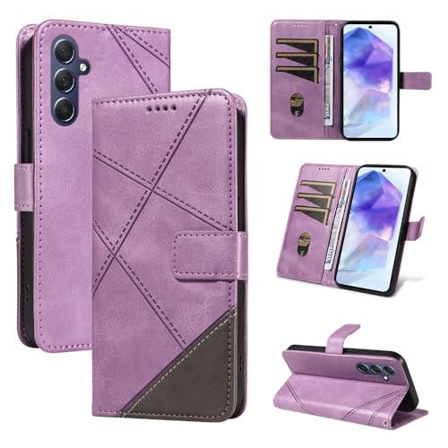 Étui Samsung Galaxy A71 5G cuir violet avec rabat et fentes cartes