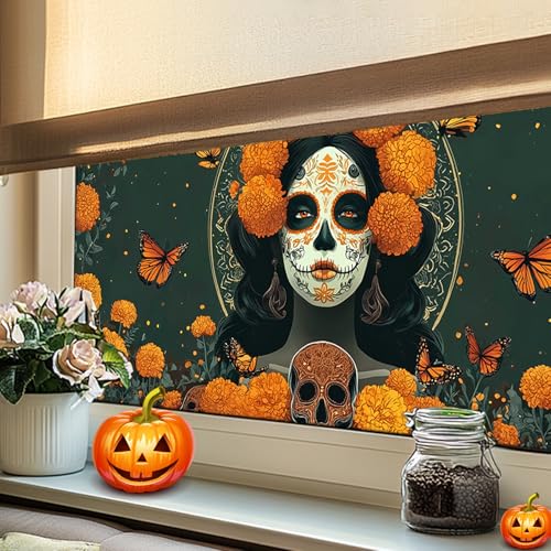 Vinilo decorativo para ventana Día de Muertos 39.3x17.7 pulgadas miniatura 6