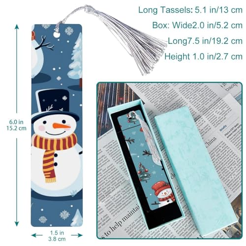 Marque-pages à pompons Noël bonhomme de neige, idée cadeau - 2
