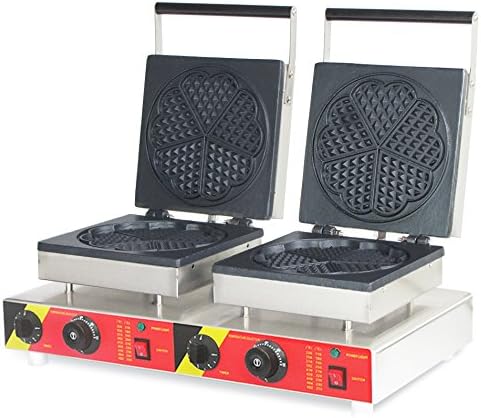 Commercial Heart Shaped Waffle Iron Machine Electric Waffle Maker Waffle Baker Non-Stick Waffle Stove (220V)