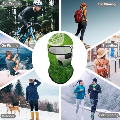 Máscara facial para balaclava verde para hombres y mujeres, protección solar, transpirable, cubre todo el rostro y cuello para senderismo, ciclismo, running y conducción miniatura 6