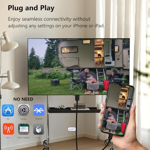 Image of KikoSaka Lightning to HDMI Cable for iPhone TV Adapter Apple MFi Certified