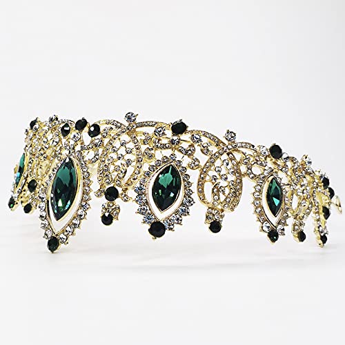 Hktec Bruiloft, bruidskroon, vintage, barok, koningin, kroon, prinsessenmeisje, tiara, diadeem, hoofdband, kristal, strass, verjaardag, feest, kroon, eindexamenbal, feest, Halloween, kostuum, haarsieraad - Image 5