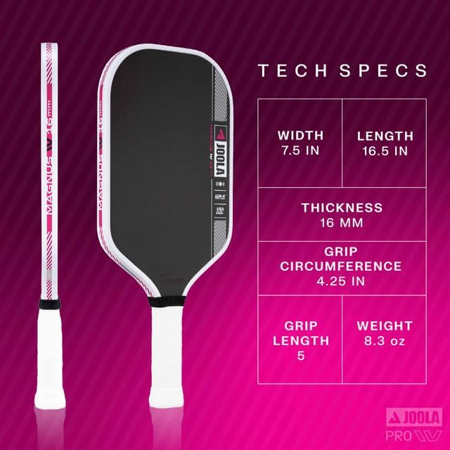 Miniatura 2 de JOOLA Paletas de pickleball Pro IV  Superficie de fibra de carbono en bruto  Perseo, Hyperion, Scorpeus y Magnus  0.551 in0.630 in  Tech Flex Power
