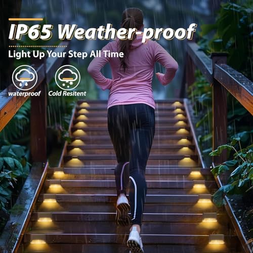 Image of Solar Light for Outdoor Garden Waterproof Home Wall Lights, Solar Lamp for Stair, Deck, Balcony, Terrace, Garden, Fence Decoration (12, Medium)