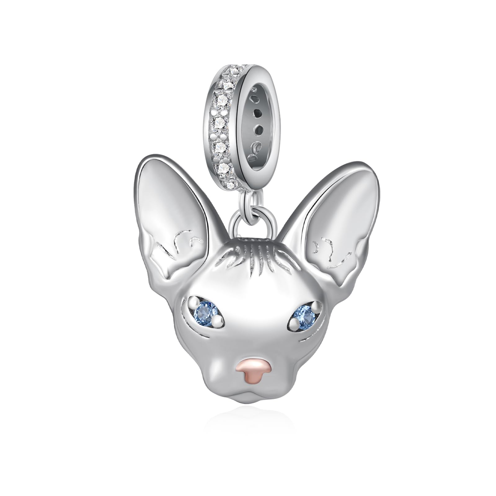 Sphynx Cat Charms pour Bracelets 925 argent Sterling Charm chats sans poils Charms Sphynx Cat cadeaux pour les femmes