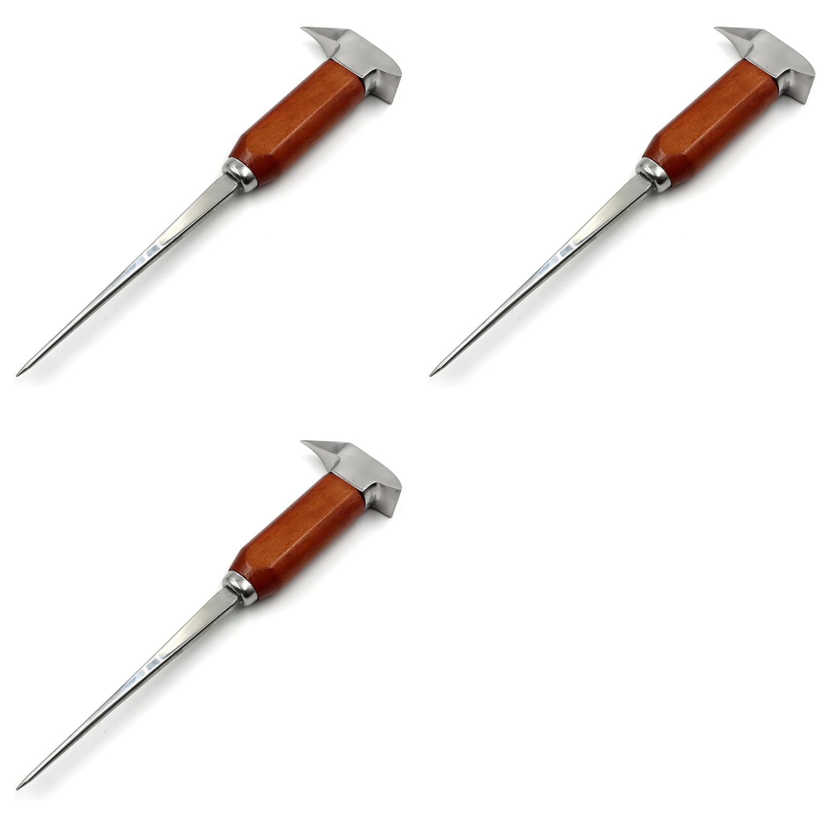 Hndhbfgrt 3X Ice Pick Stainless Steel, Ice Picks for Breaking Ice, Ice Pick with Wood Handle, Ice Picks for Kitchen, Bars