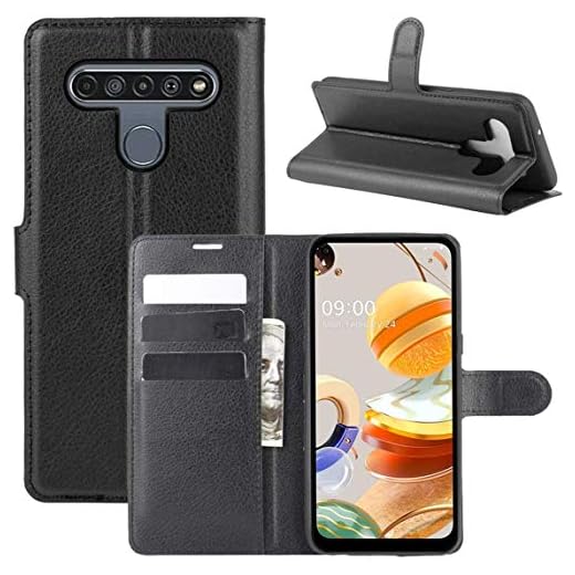 Capa Capinha Carteira 360 Para Lg K61 com Tela de 6.5" Polegadas Case Couro Flip Wallet - Danet (Preto)