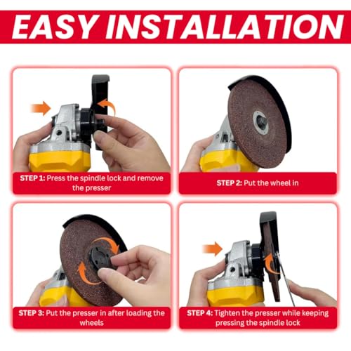 Image of JPT 21V Heavy-Duty Cordless Angle Grinder Machine | Brushless Motor | 3-Speed Modes (5000-9000 RPM | 100mm Disc | Spindle & Speed Lock | 6000mAh Battery