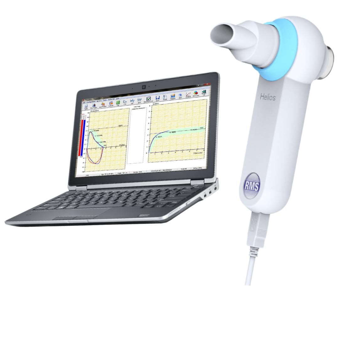 TenTabs RMS Helios 401 Spirometer (PFT) – PC Spirometer for Diagnosing, Differentiating & Measuring Various Pulmonary Diseases