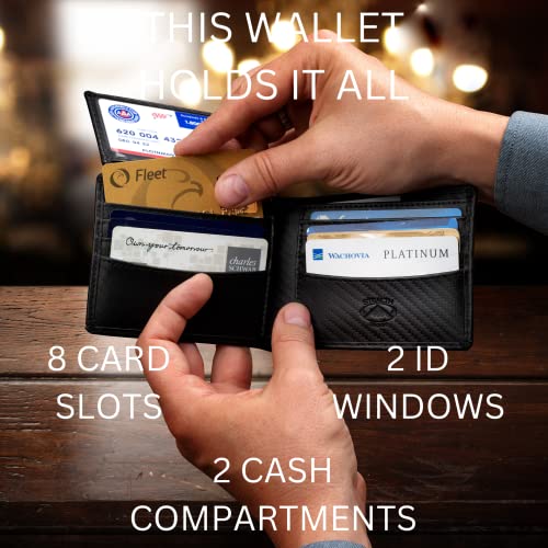 Image of Stealth Mode Leather Bifold Wallet for Men With ID Window and RFID Blocking