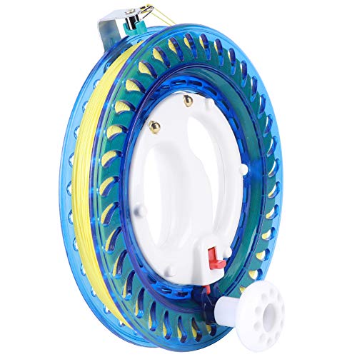 Enrouleur de Ligne, Multifonctionnel de pêche en mer poignée de Capture à la Main Bobine Bobine Enrouleur de Ligne avec 450 m de Ligne(Bleu)