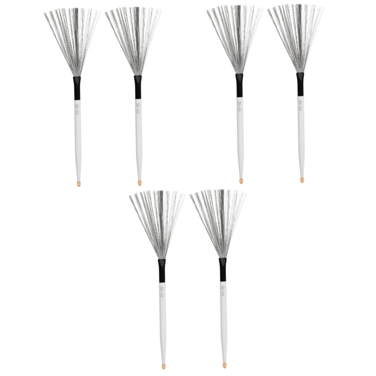 Abaodam 3paia Bacchette Per Batteria Jazz Acciaio Carbonio Con Manico Antiscivolo Per Strumenti Percussivi Per Musicisti e Appassionati Di Jazz