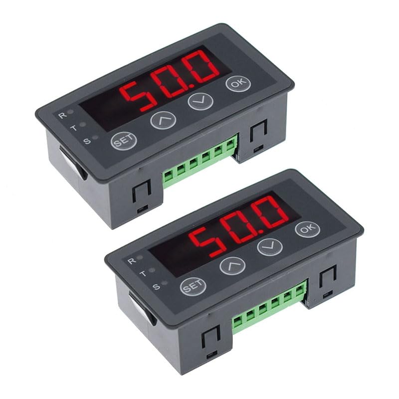 2Pcs Digital Display Meter 0-10V 0-20MA 2-10V 4-20MA Analog Input Display Meter Digital Header (with Relay)
