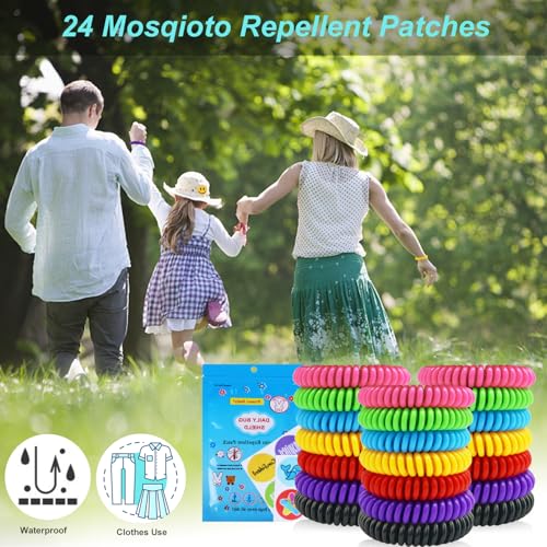 mosquito repellent bracelets 21 pack individually wrapped waterproof insect bug repellent wristbands for kids adults outdoor camping fishing traveling