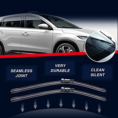 Image of 26 inch+26 inch Windshield Wiper Blades Fit for Ford Fusion 2020 2019 2018 2017 2016 2015 2014 2013 Audi Q7 03 /06-08 /15 Original Equipment Replacment Wiper Blades Set(Pack of 2) Pinch Tab