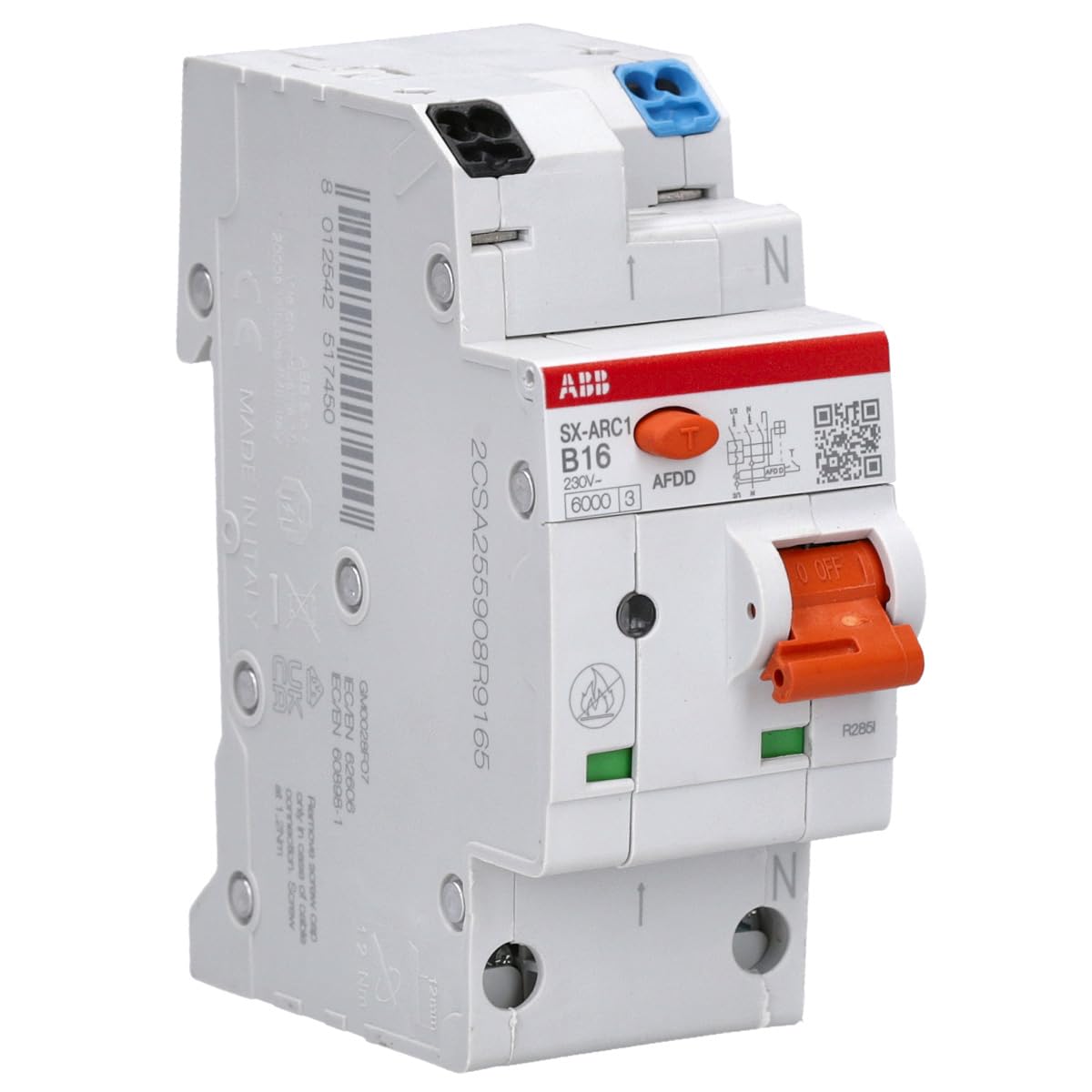 ABB SX-ARC1 B16 AFDD + LS Fehlerlichtbogen-Schutzeinrichtung 16 A B-Charakteristik 1P+N 6 kA 2TE Flexline-Serie Brandschutzschalter für Hutschiene
