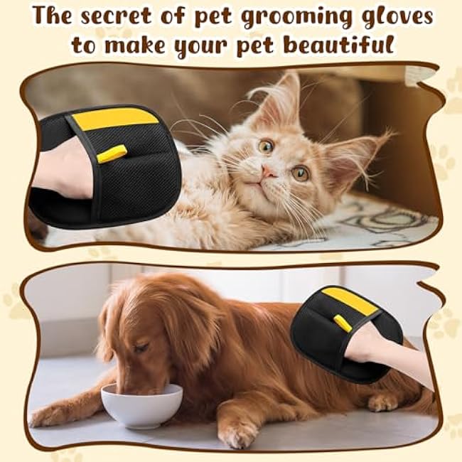 2Pcs Pet Hair Removal Gloves,New Upgrade Efficient Pet Grooming Gloves,Cat Grooming for Hair Removal,Versatile Reusable Pet Hair Remover Glove-VwvQtt2I
