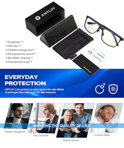 ANYLUV Blue Light Glasses (Clear Lens, 45% Filtering) — view 7