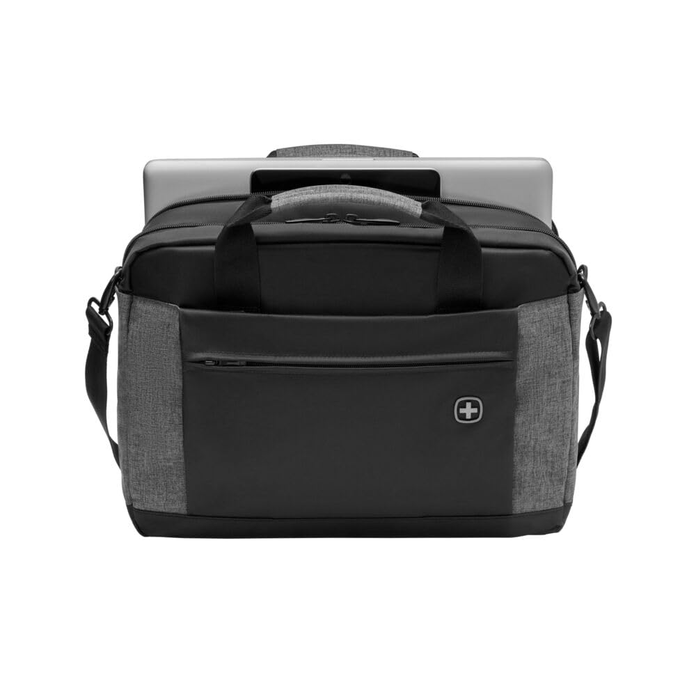 WENGER Underground Mallette pour Ordinateur Portable 16 Pouces, Poche pour Tablette Tactile 10 Pouces, Porte-Documents, Système d’Organisation, 9 l, Femmes Hommes, Noir, 601057