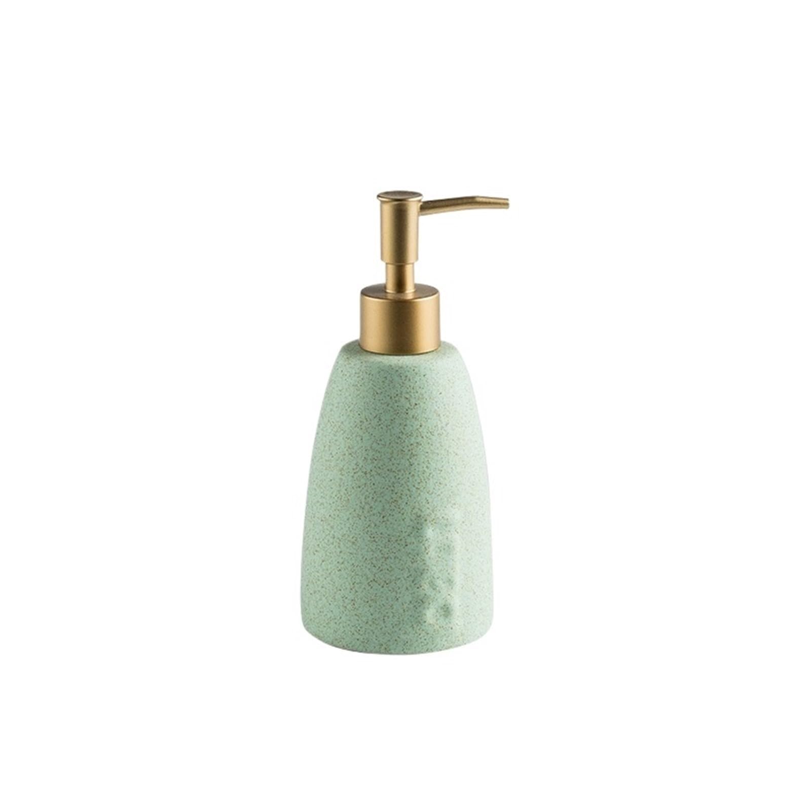 Soap Dispenser Ceramic Soap Dispenser Refillable Pump Bottles For Liquid Soap, Dish Soap, Lotion(Green)