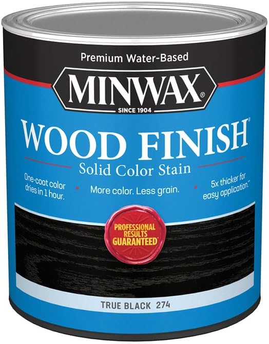 4-Pack of 1 qt Minwax 10851 True Black Wood Finish Water-Based Solid Color Stain