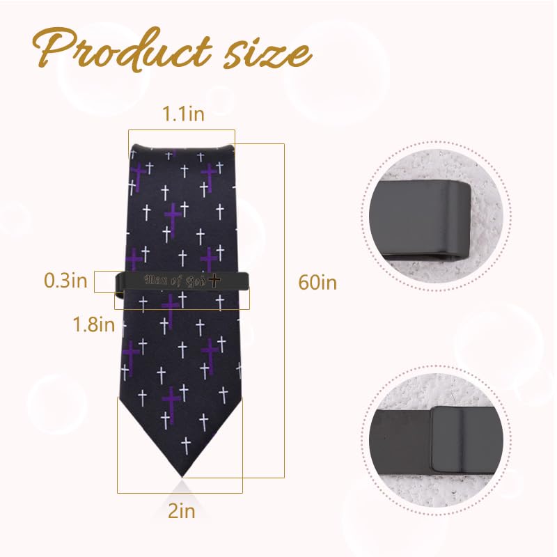 Set de corbatas religiosas clip para hombre miniatura 2