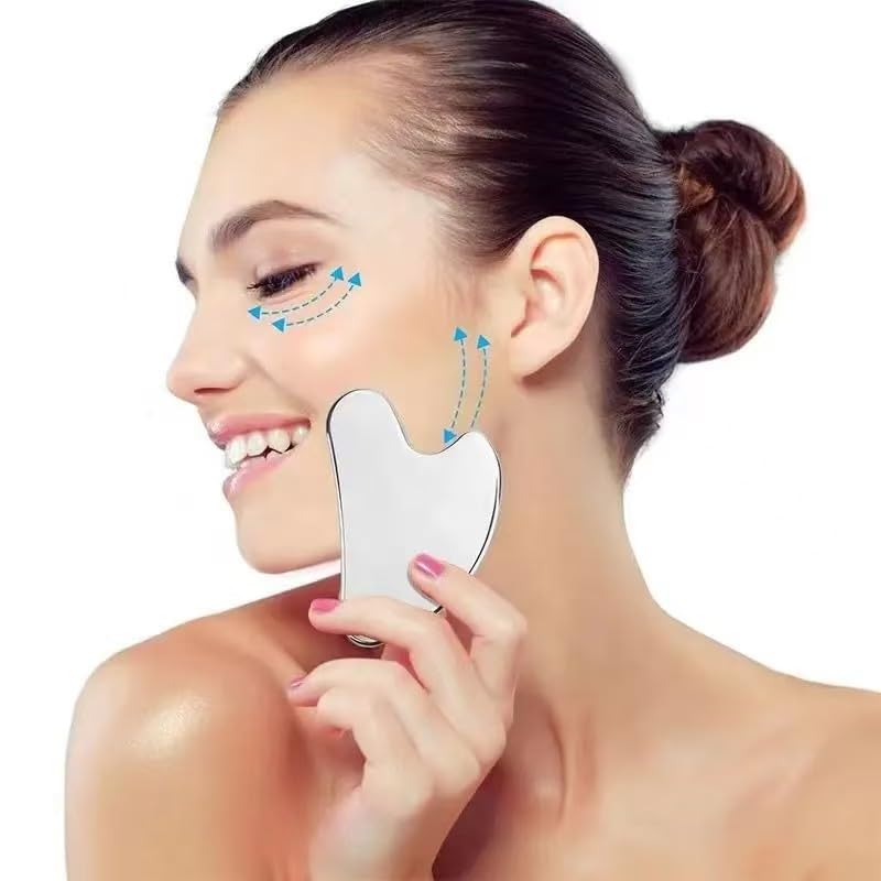 Stainless Steel Gua Sha Facial Tool - Facial Gua Sha Tool Facial Contouring Tool Jawline Contourer Double Chin