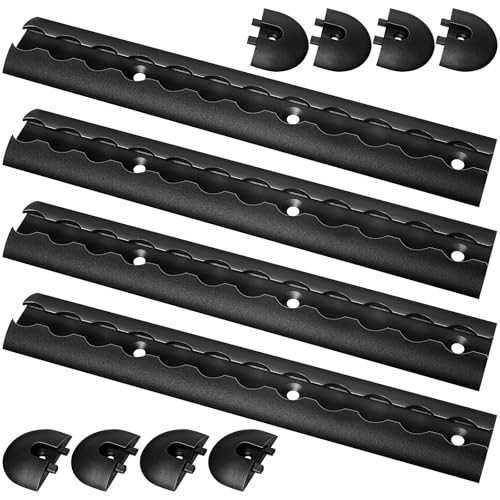 PALOZO Aluminum L Track 12 inch L Track Rail with 8 End Caps for Securing Motorcycles ATVs Dirt Bikes Utility Tractors and More Use On Pickup Trucks Vans Or Enclosed Trailers Pack of 4
