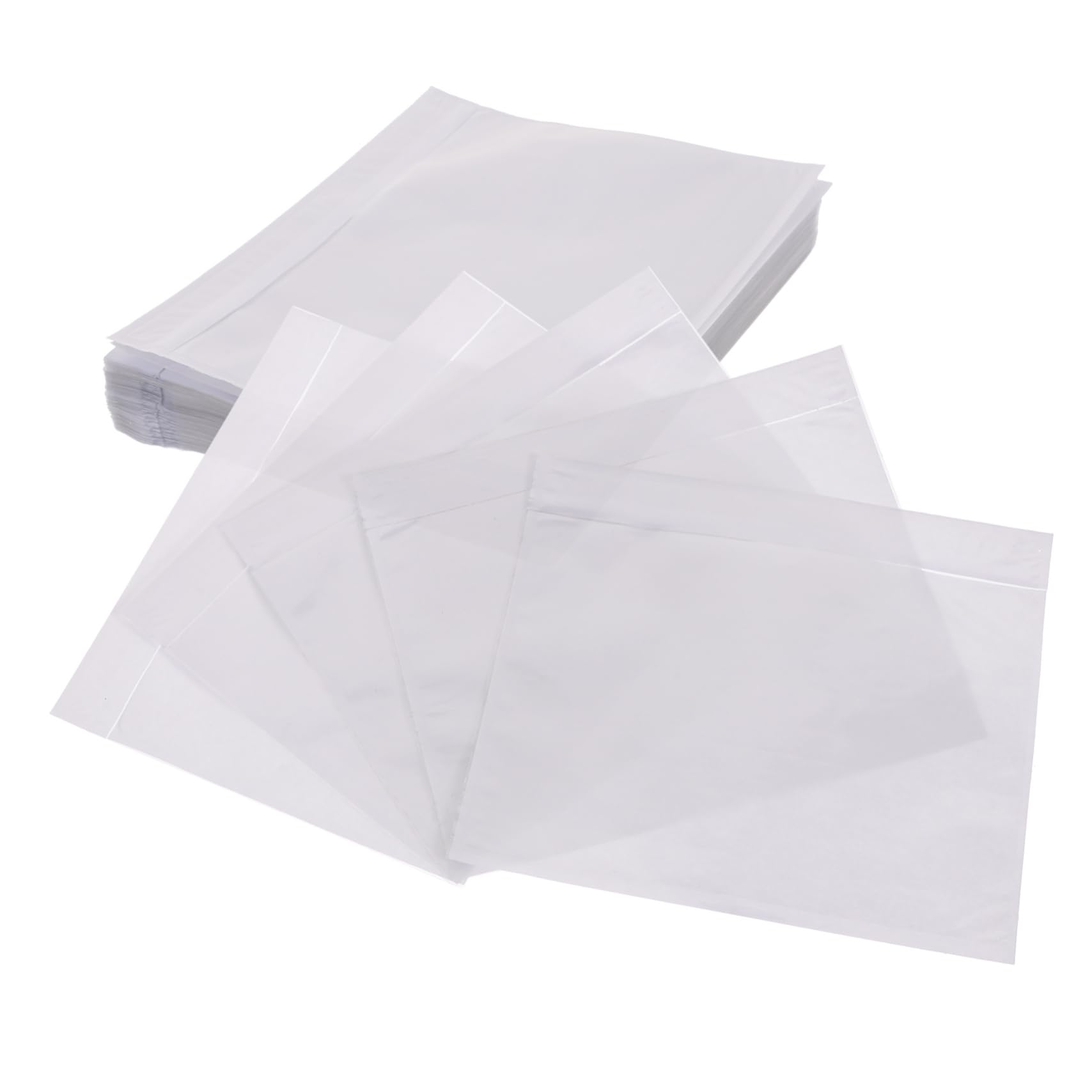 SEWACC 1set Invoice Bag Adhesive Packing List Pouch Packing List Pouches Transparent List Bags Envelopes Holder Mirror Vinyl Packing List Bag Cover Package Bags Folders Packaging 100pcs