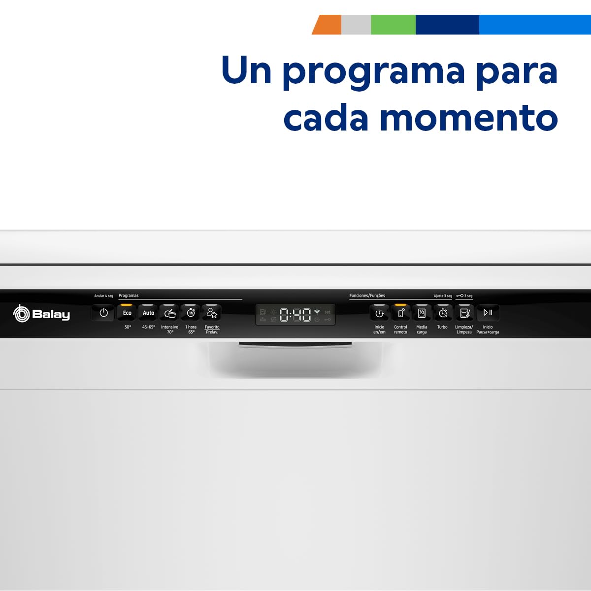 Balay - Lavavajillas, Libre Instalación, 13 servicios, Silencioso, Media Carga, blanco, 3VS5011BA