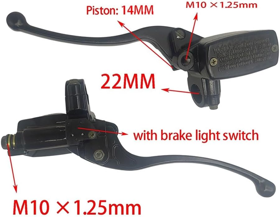 7/8" Motorcycle Handlebar Hydraulic Brake Clutch Master Cylinder Lever Compatible For Yamaha Compatible For Honda (22mm)