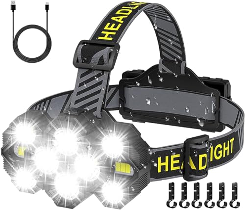 Victoper-Headlamp-Rechargeable-22000-Lumen-Bright-10-LEDs-Head-Lamp-82-Modes-Head-Light-with-Red-Light-for-Adult-Waterproof-Head-Flashlight-for-Outdoor-Running-Hunting-Camping-Hiking