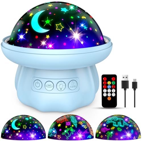 Hapikids Nachtlicht Projektor Spielzeug für 2-12 Jahre alt (blau)