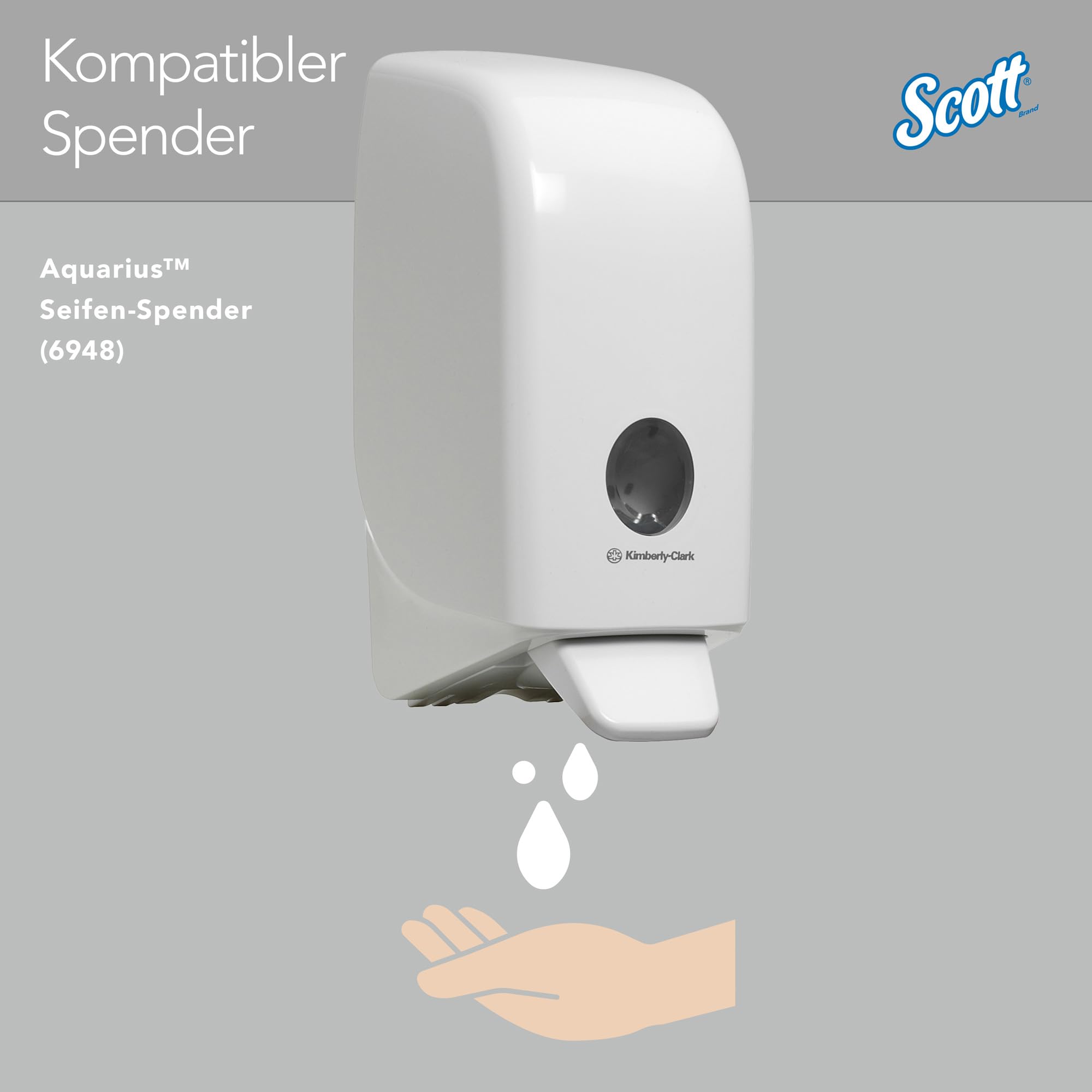 Scott Control Schaumhandseife 6342, unparfümierte Handseife für häufige Verwendung, 6 Kassetten farbloser Handreiniger x 1 Liter (insges. 6 l)