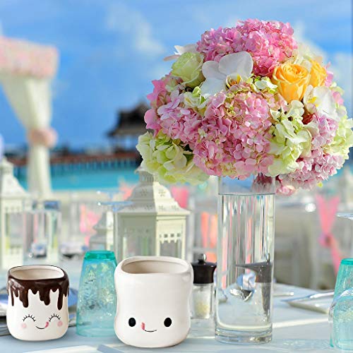 Marshmallow Shaped Cute Coffee Mugs Set of 4, Hot Chocolate Marshmallows Cup Mini Marshmallows Ceramic Mugs Hot Chocolate Hot Cocoa Cup Suitable for Christmas, Wedding, Valentine\'s Day Gifts