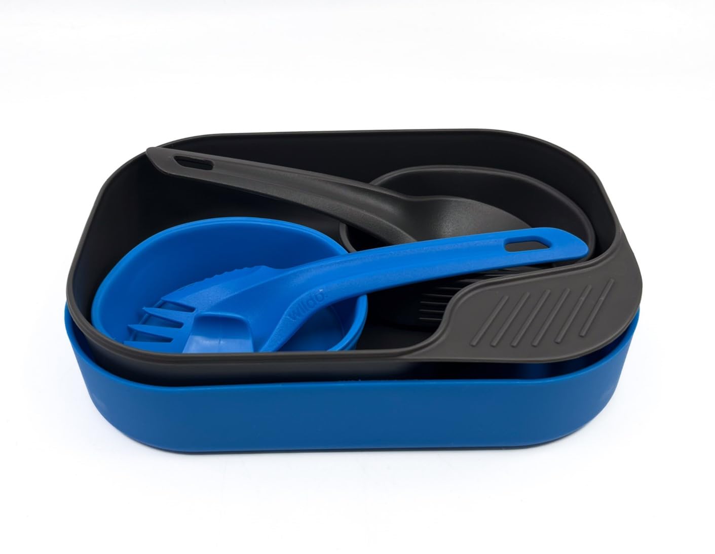 Wildo Wildo CAMP-A-BOX DUO Outdoor Army - Juego de cubiertos para supervivencia para camping, color azul claro y gris, talla única