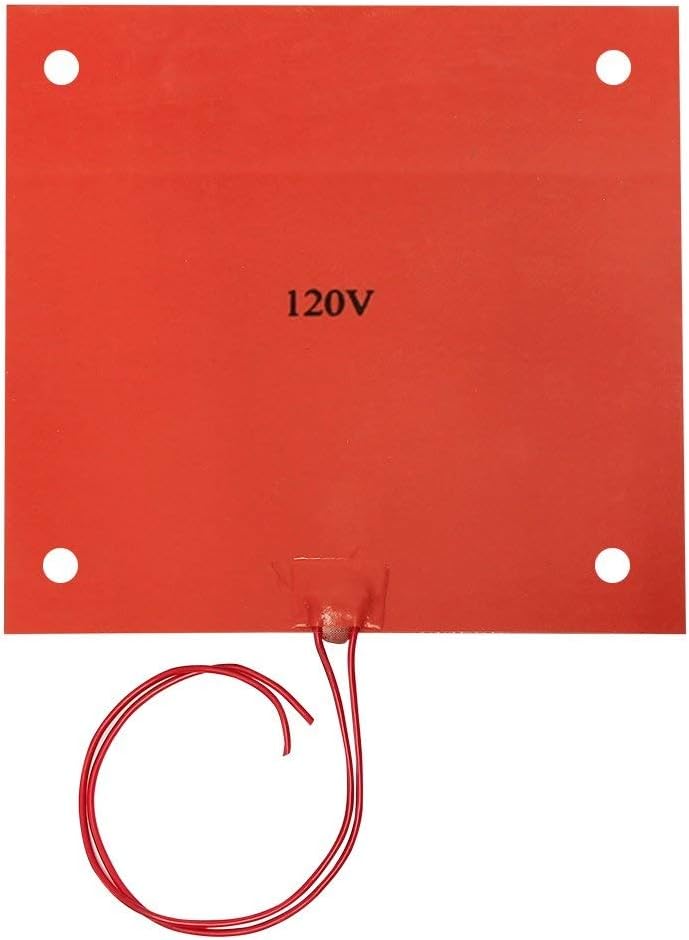 Wisamic 3D Printer Silicone Heated Pad, 310x310mm 120V 750W, with Tape Screw Holes for 3D Printer Creality CR-10 /CR-10S