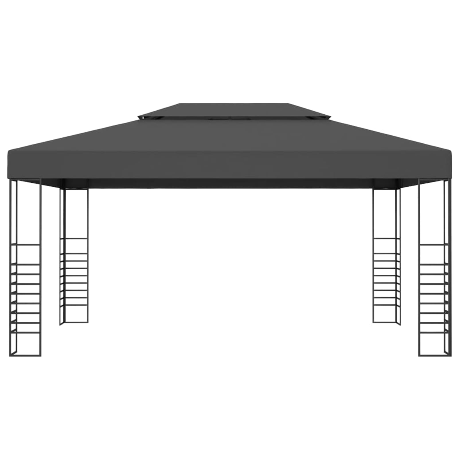 Pawilon 3 x 4 m ze zintegrowanym solarnym łańcuchem świetlnym LED (43 LED), antracyt, 100% poliester z powłoką PA, stal, na imprezy ogrodowe i imprezy na świeżym powietrzu