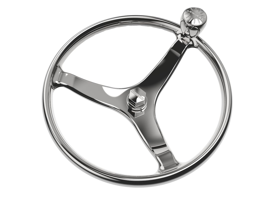Lewmar 15.5" Powerboat Steering Wheel with PowerGrip Control Knob and 5/8" Nut