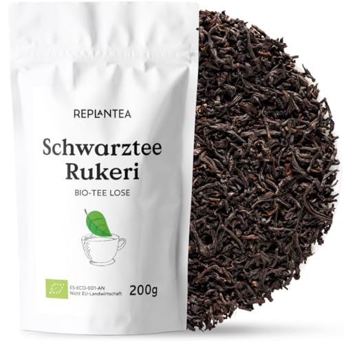 REPLANTEA BIO Schwarzer Tee Lose 200g | Premium Rukeri Schwarztee aus Ruanda | Kräftig-Aromatischer Hochlandtee | 100% Naturrein (100 Tassen)