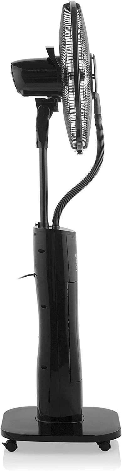 Tristar VE-5884 Ventilador nebulizador, 40 cm de diámetro, temporizador 1-9 h, oscilante 85°, 3 ajustes de velocidad, Ángulo ajustable 25°, tanque de agua de 2 L, mando a distancia, 70 W