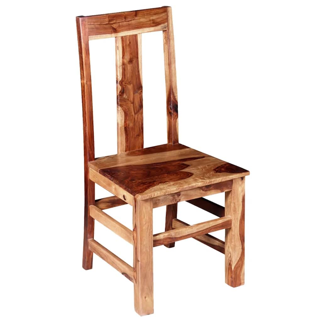 Sillas de comedor 4 piezas de madera maciza, marrón miel, 44 x 54 x 100 cm, estilo rústico, sillas de cocina para comedor, pulidas y lacadas, sillas de comedor duraderas