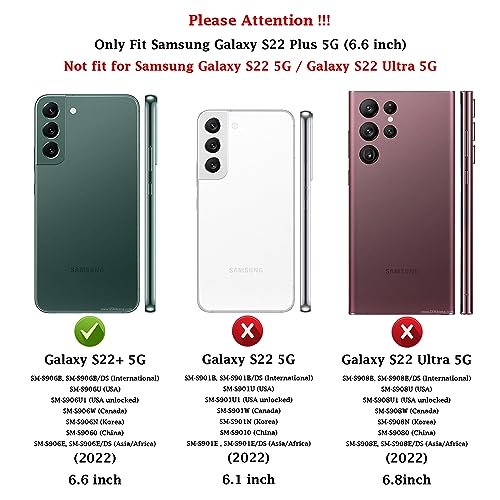 for Samsung Galaxy S22 Plus Case with Camera Lens Cover HD Screen Protector, Military-Grade Drop Tested Magnetic Ring Holder Kickstand Protective Phone Case for Samsung Galaxy S22+ Plus 5G (Rose Gold) by M MAIKEZI - Image 2