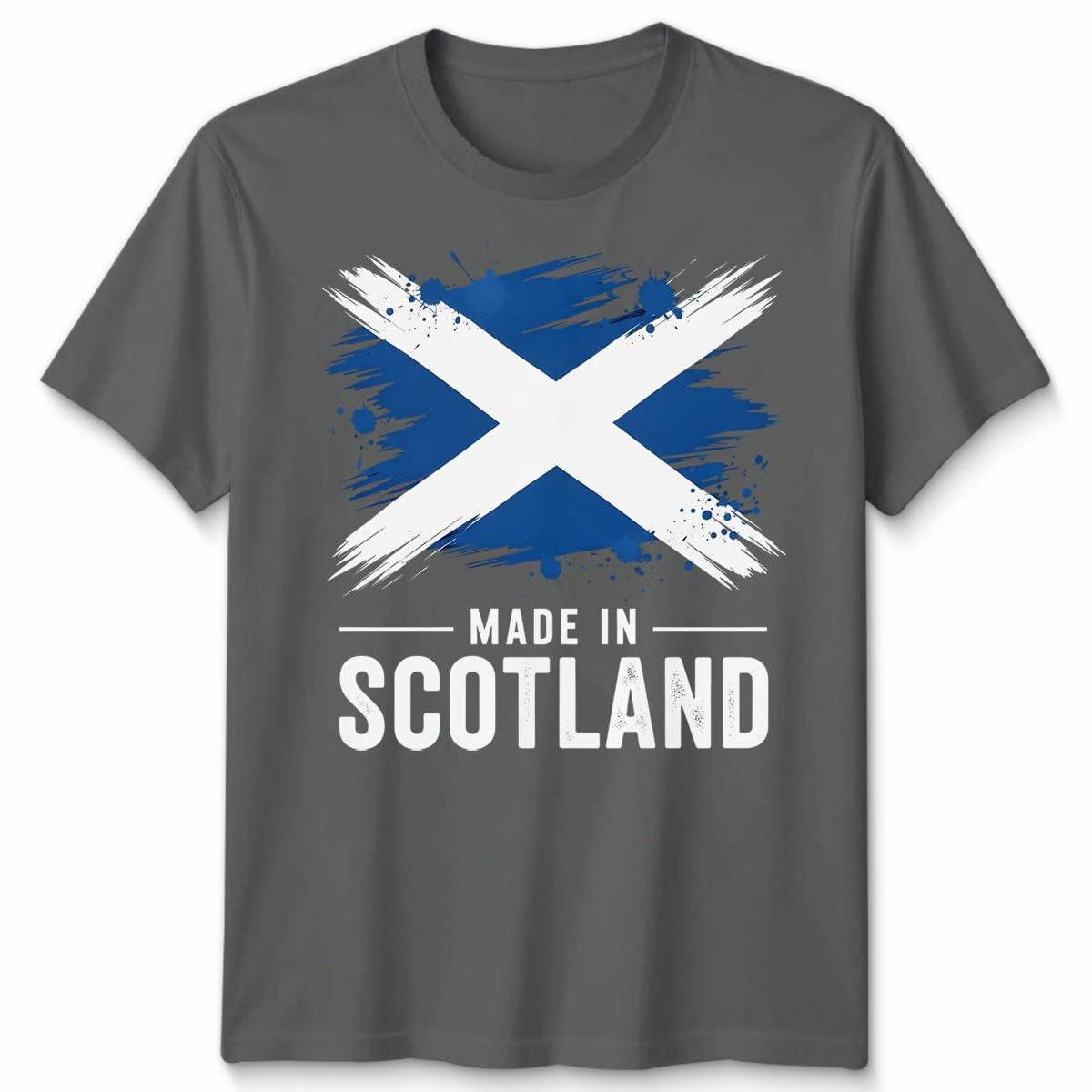 Made in Scotland Unisex T Shirt Scottish Flag Tee Football Rugby Fan Patriot Top Unisex 3XL Light Graphite