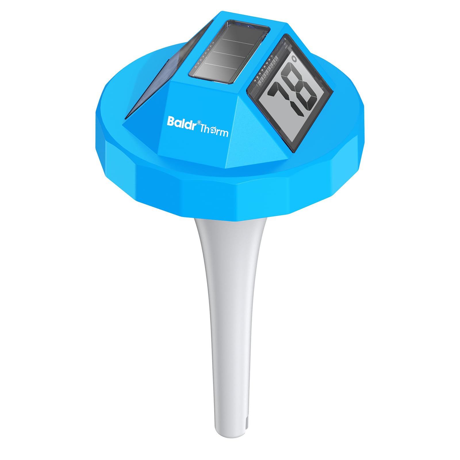 BaldrTherm Termómetro flotante para piscina, termómetro digital solar, alta precisión, antivaho, pantalla de visualización de doble cara para baby bath, spas y acuarios (azul claro)