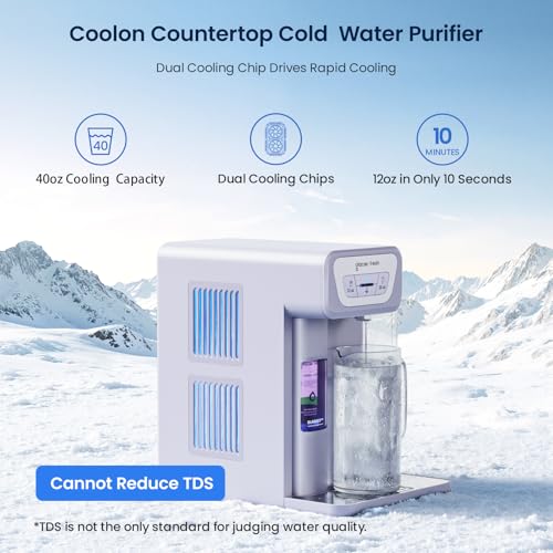Image of GLACIER FRESH C03 Coolon Countertop Cold Water Purifier with Upgraded Elarisey Filtration, Zero Wastewater System, 40oz Cooling Capacity, Low Noise, Plug & Play, NSF42&53 /FCC /CA65 Certified.