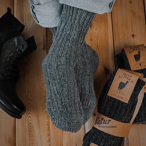 GoWith 2 Pairs Cozy Alpaca Wool Boot Socks for Men & Women, Extra Thick Loose-Fit Winter Socks4