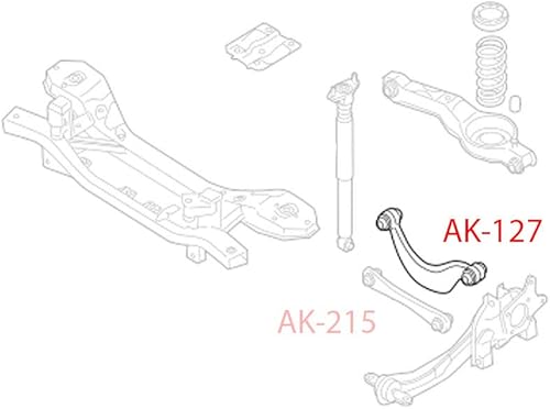Godspeed AK-127-C Brazos traseros curvados ajustables con rodamientos esféricos Juego de 2, compatible con Mazda 3(BK/BL) 2004-13